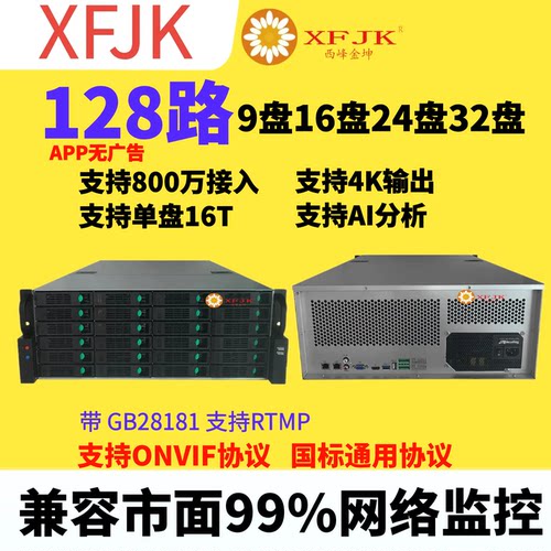 XFJK硬盘录像机128路NVR后端9/16