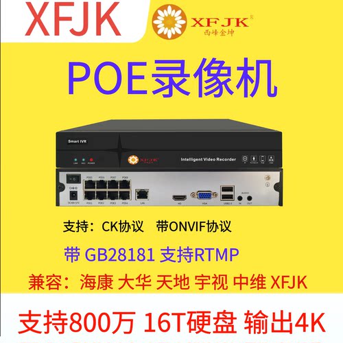 硬盘录像机NVR主机网络后端POE