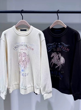 正品2026春新品生肖马年系列彩绘印花高克重宽松卫衣MBF1SWS005