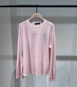 正2025秋新品 轻薄醋酸棉洗旧斑驳漏针破洞宽松针织衫 MBE3SWT009