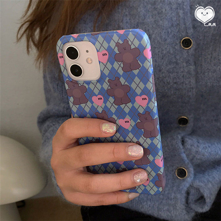 【现货】musemood手机壳复古蓝色Bear韩国代购iPhone13适用于苹果14