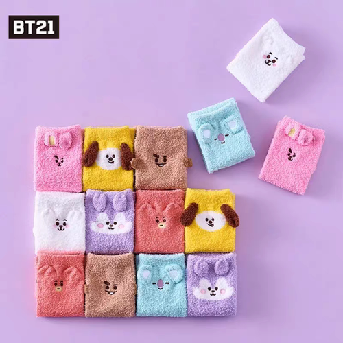 BT21防弹少年团毛绒袜中筒袜女