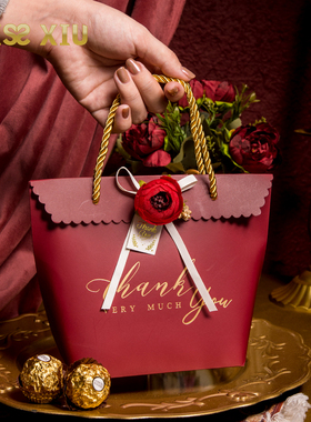 MISSXIU[魔力]手提礼品袋子结婚伴手礼物袋糖果包装袋空盒喜糖袋