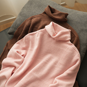 无补 秋冬 堆堆领针织羊毛衫 无缝一体 女士纯色高领毛衣