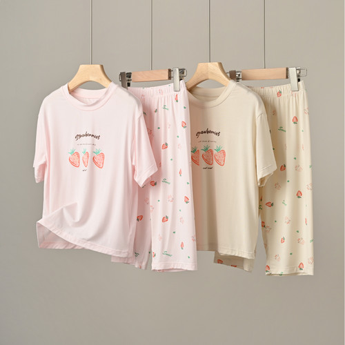 女童A类莫代尔家居服套装夏