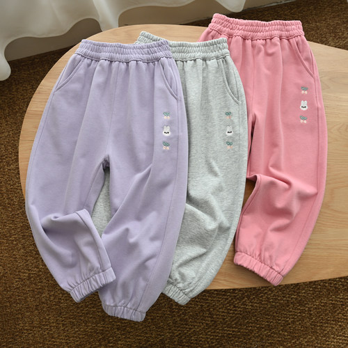 儿童毛圈收口运动裤长裤秋款童装