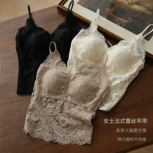女士蕾丝吊带背心免穿文胸