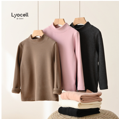 儿童300g保暖半高领长袖打底衫秋