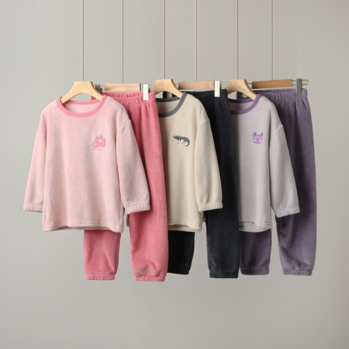 中大童珊瑚绒睡衣套装居家服睡裤