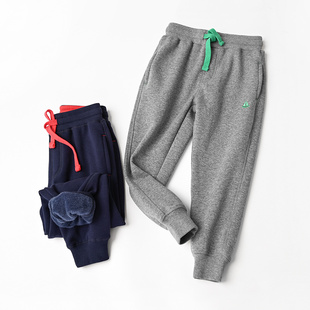 特 儿童加绒收口卫裤 男女童一体不倒绒保暖长裤 运动裤  冬