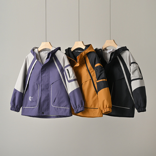 童装 儿童连帽外套 春秋款 170中大童运动休闲上衣 男童百搭风衣