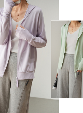 UPF50+ 防紫外线 女士连帽防晒衣 连指长袖遮阳外套夏款女装