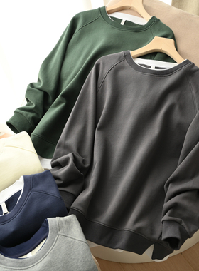 大童150-180码 纯棉插肩袖卫衣男女童假两件毛圈上衣青少年春秋款