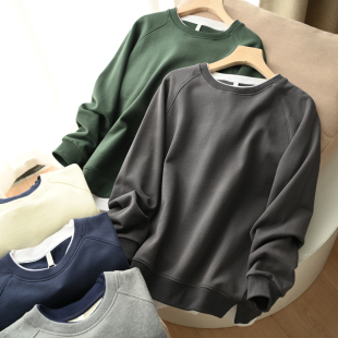 大童150-180码 纯棉插肩袖卫衣男女童假两件毛圈上衣青少年春秋款