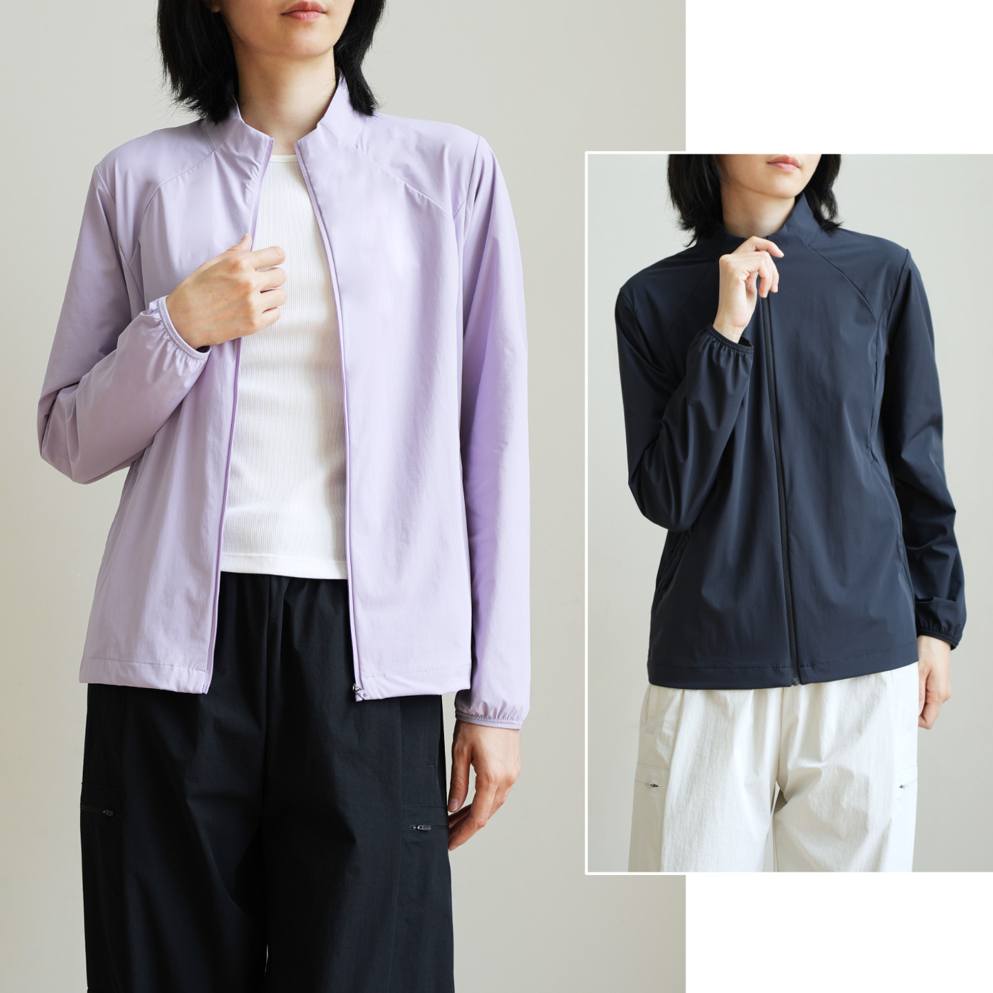 125g女士轻薄立领插肩袖外套图片