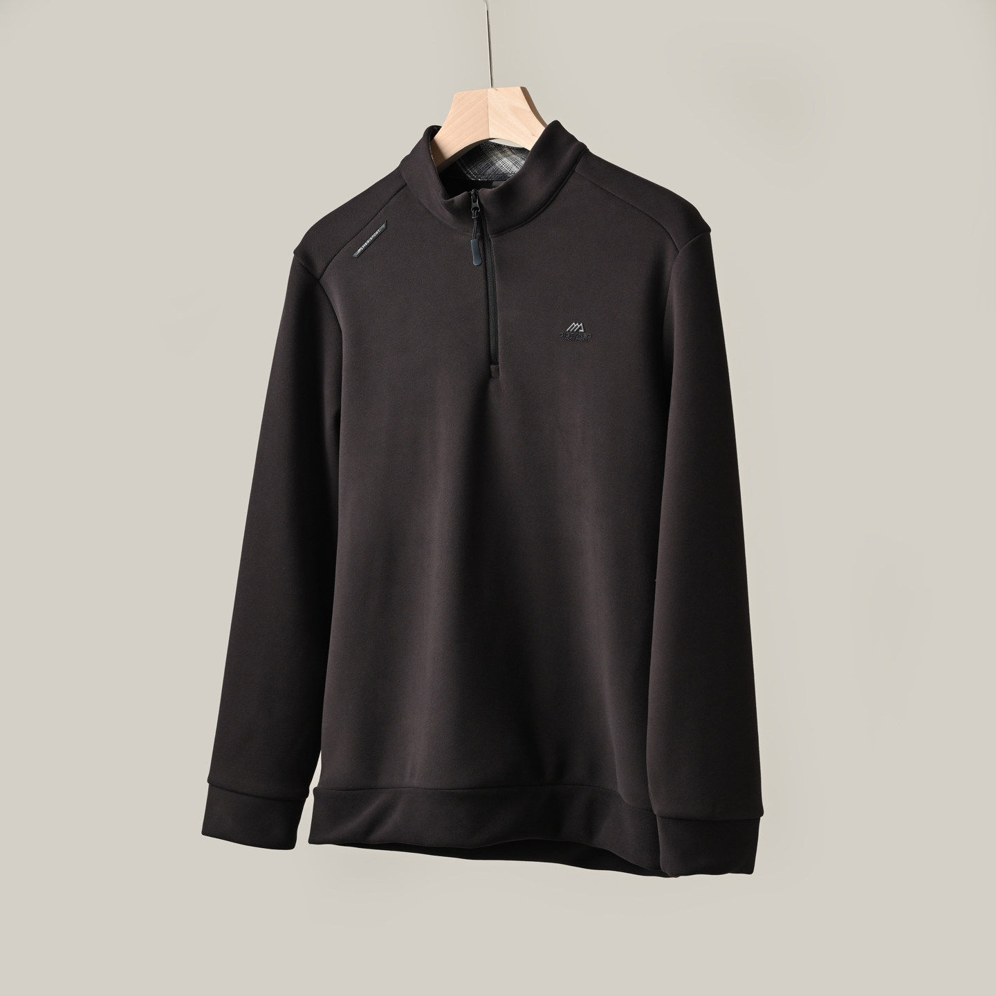 新年搭配卫衣 双面绒感 男士立领长袖T恤 保暖上衣 秋冬款