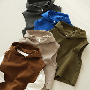 重磅肌理感 儿童连帽马甲男童女童坎肩中大童春秋款山东网店童装