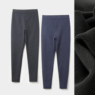 一体绒 弹力打底棉裤 加绒裤 420g 男装 加绒保暖裤 冬款 男士