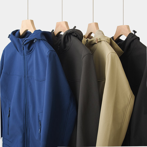 软壳有运动夹克加绒加厚