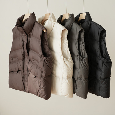 女士羽绒马甲90白鸭绒保暖坎肩