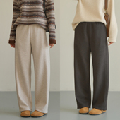 女装 480g一体绒 保暖松紧腰休闲裤 秋冬款 女士加绒直筒裤 厚款