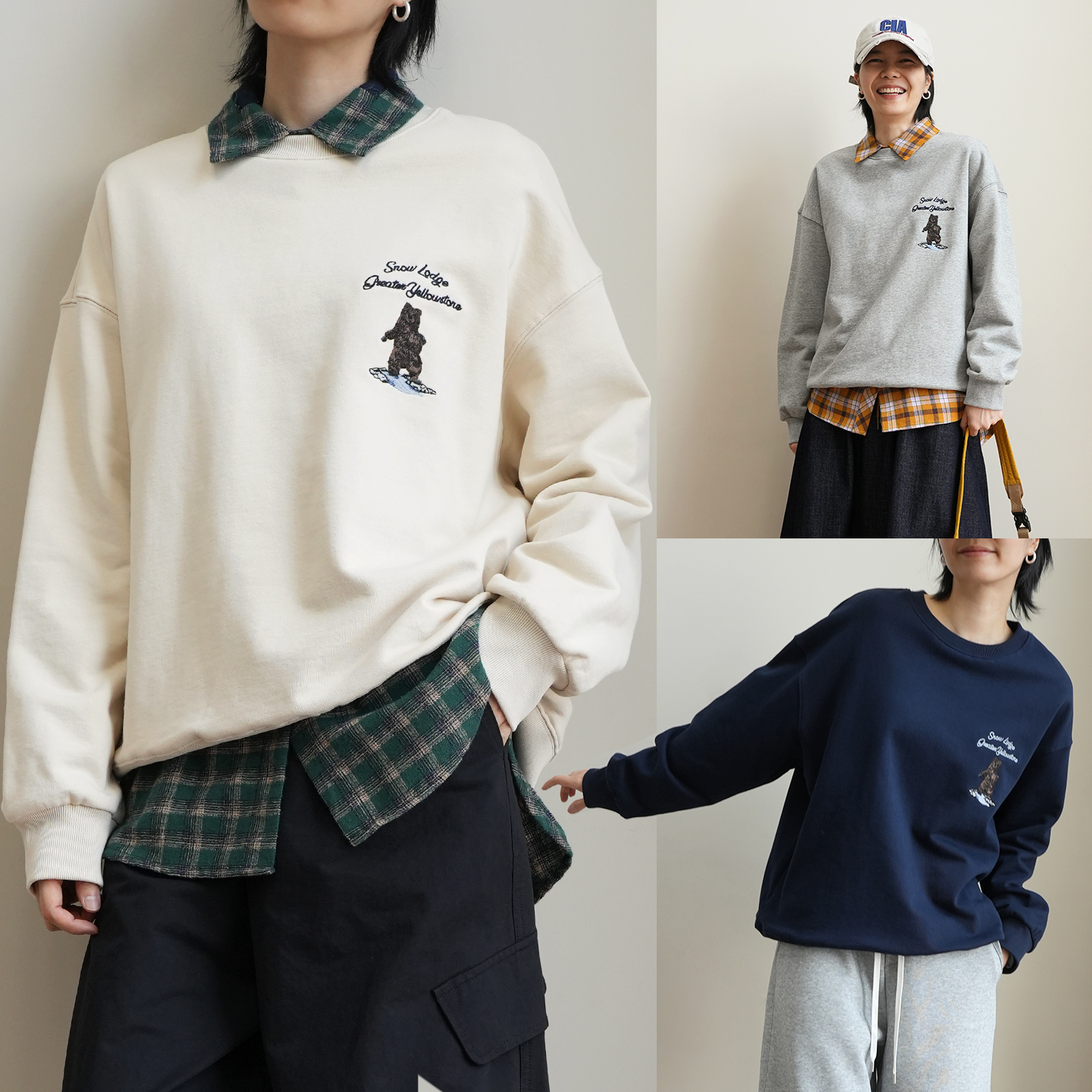 380g全棉小熊字母印花套头卫衣