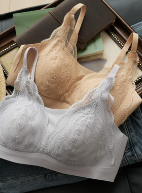 女士镂空蕾丝文胸无钢圈后背扣式