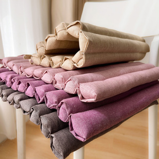 棉麻竹排垫 手工弹力棉坐垫 可固定坐椅垫 办公室垫子 四季可用