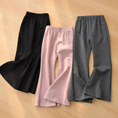 喇叭裤 纯色修身 中大童 春秋款 儿童微喇裤 童装 女童鱼尾打底长裤