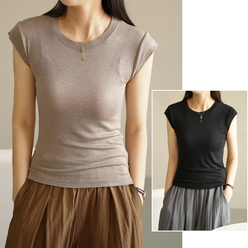 羊毛+莱赛尔针织飞袖宽肩背心