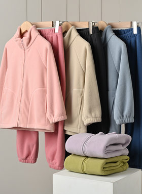 儿童摇粒绒家居服套装180青少年保暖睡衣睡裤 中大童居家服睡衣套