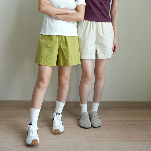 女士水洗全棉短裤四分中裤夏款