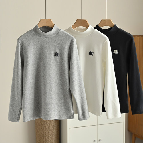 青少年半高领T恤中大童打底上衣