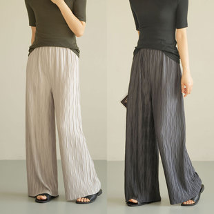 阔腿裤 百褶裤 随意剪褶皱 垂感百搭长裤 反季 春夏女装 女士薄款