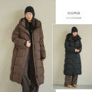 厚实连帽面包服 羽绒服 保暖外套 女装 90白鸭绒 冬款 女士中长款