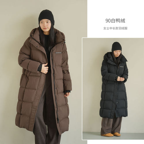 90白鸭绒女士中长款羽绒服