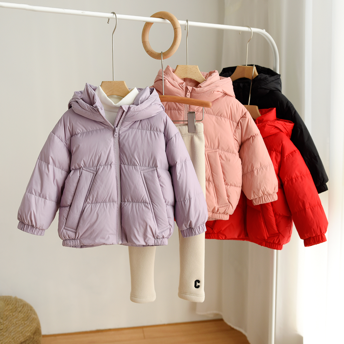 厚款儿童轻便羽绒服糖果色冬装