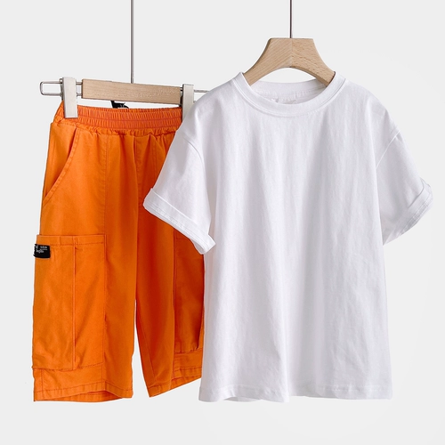 Детская хлопковая однотонная футболка для мальчиков, семейный стиль