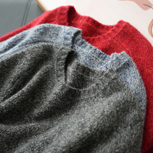 厚款 女士圆领毛衣 打底毛衣 冬款 无缝一体 女装 25桑蚕丝75山羊绒