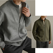 男士 男装 立领拉链外套 上衣春秋款 运动开衫 40支长绒棉五明治