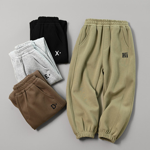 170儿童休闲卫裤 男女童字母宽松运动收口长裤 中大童 春秋款童装