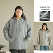 中长款 保暖上衣 冬款 440g复合奥粒绒女士连帽加绒卫衣 女装