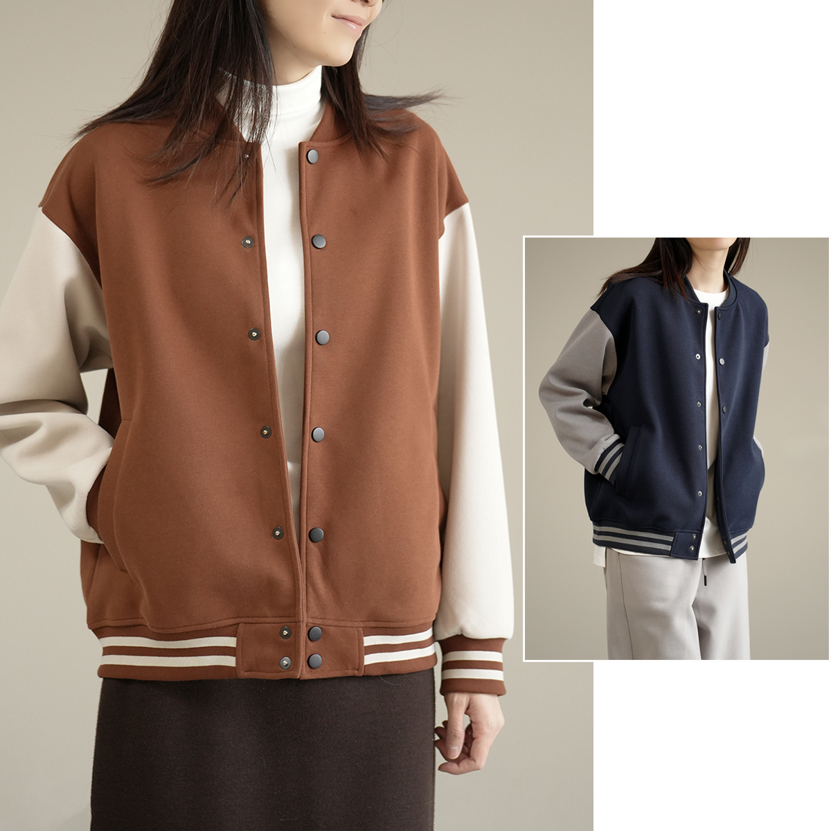 棒球服外套水沐良品学院风图片