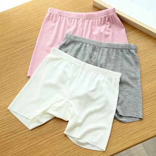 随意裁 舒服 儿童薄款罗纹打底裤 女童三分裤中大童夏装 安全裤
