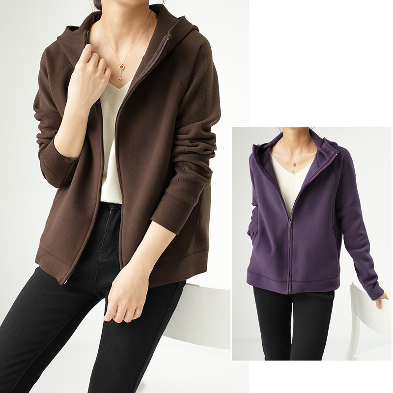 防风蓄热 女士双面绒保暖外套 连帽运动健身衣 拉链衫秋冬款女装,女装/女士精品,短外套,淘宝优惠券,粉丝福利购,淘宝优惠卷