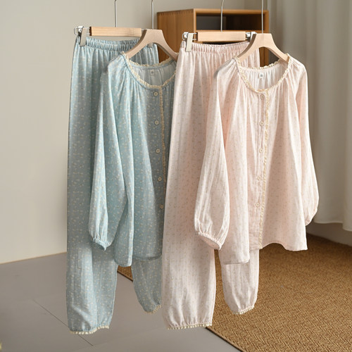 40支双层纱布碎花家居服睡衣套装