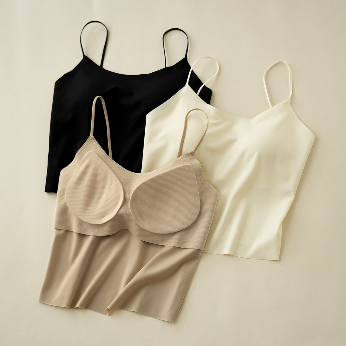 零碳兰精莫代尔女士免穿文胸背心 BRA一体修身吊带内搭外穿春夏款