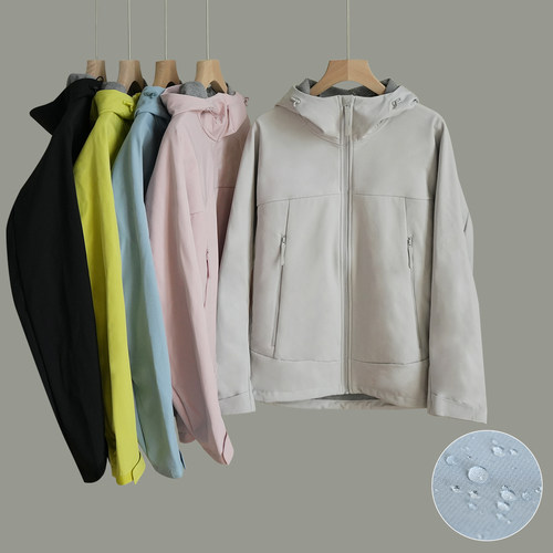 情侣款防泼水复合一体绒软壳衣