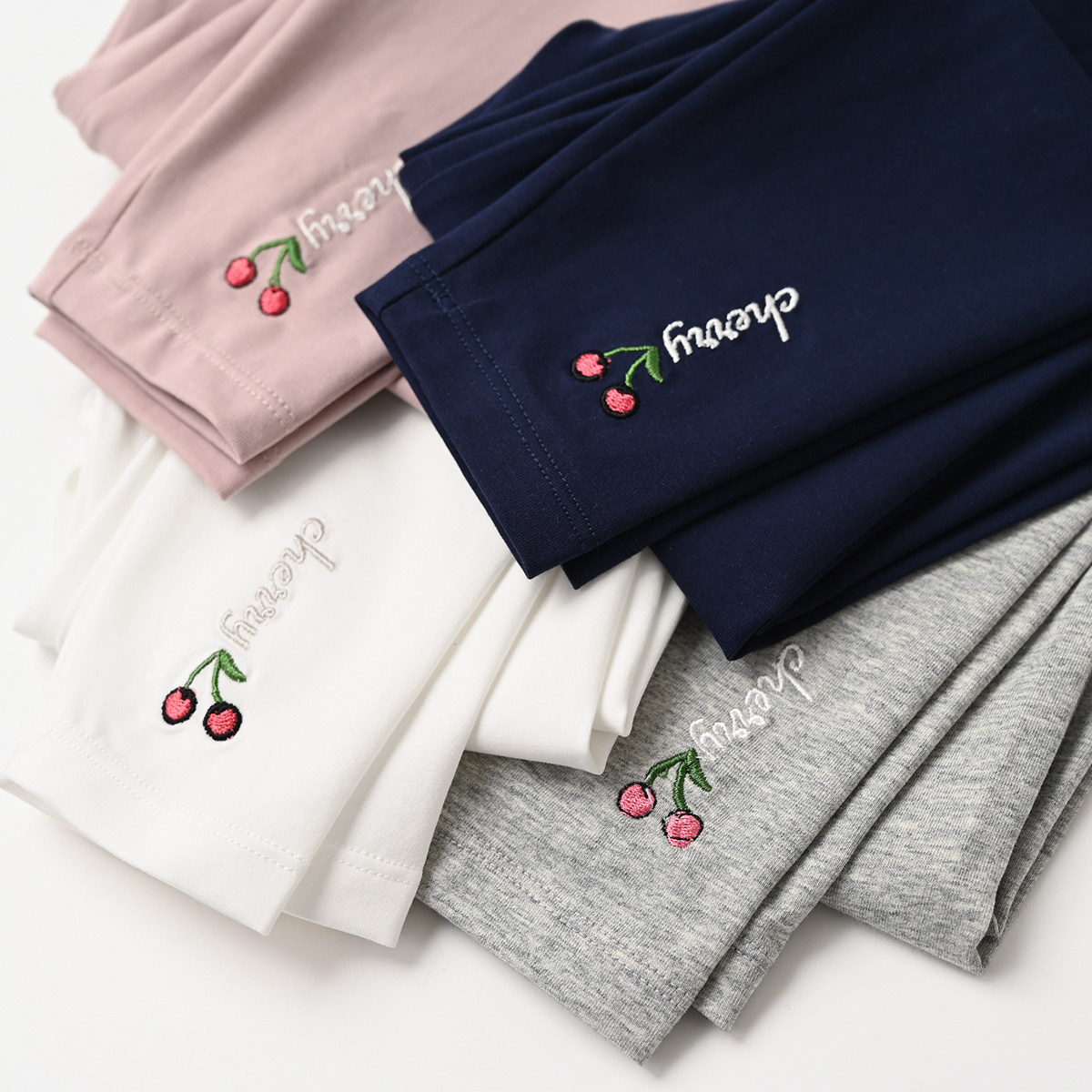 薄款 儿童纯色打底裤 女童弹力修身刺绣樱桃长裤子 春夏款 童装,童装/婴儿装/亲子装,裤子,淘宝优惠券,粉丝福利购,淘宝优惠卷