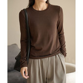 山东网店女装 轻柔软糯 T恤 秋冬款 女士圆领打底衫 恒温弹力长袖